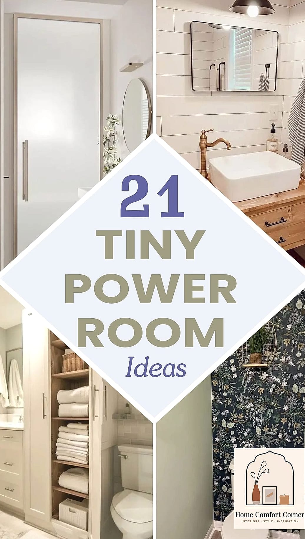 13 Small Room Ideas Before and After Transformations to Inspire 4 A Tiny Powder Room Goes Bold with Zellige Tile