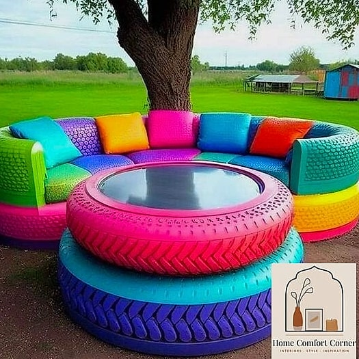 Tire Tread Textured Rug