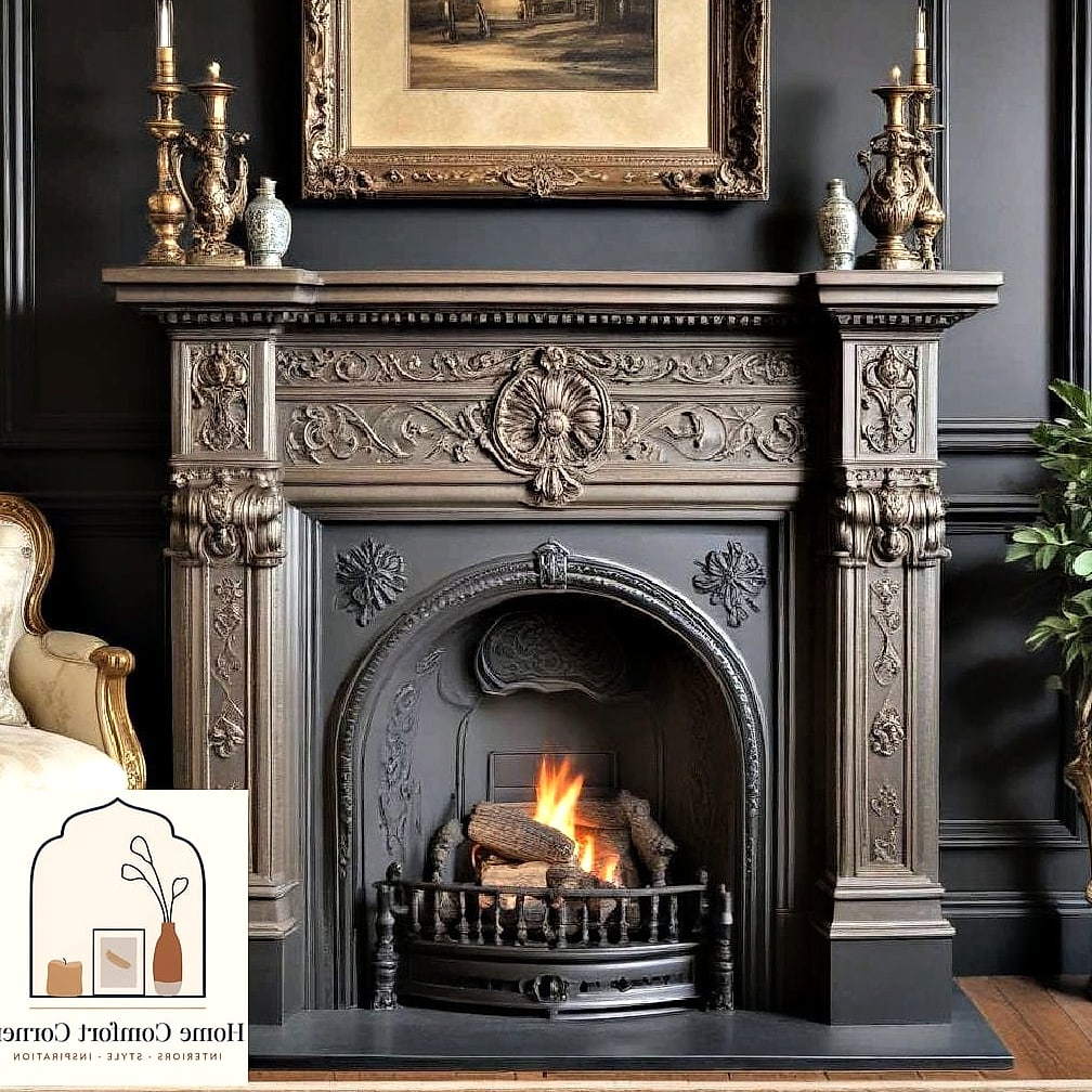 27 Classic Room Decor Ideas That Will Transform Your Space 26 A Traditional Fireplace Mantel Styled with Layers