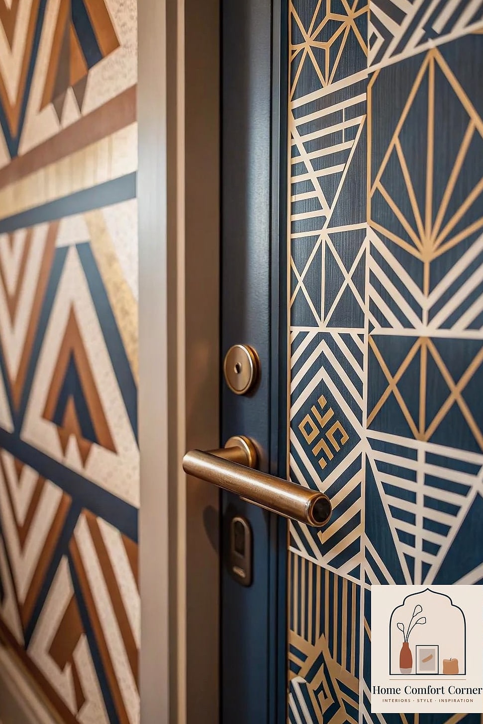 25 Door Design Interior Ideas to Upgrade Your Home This Weekend 23 Try a Bold Wallpapered Door Frame