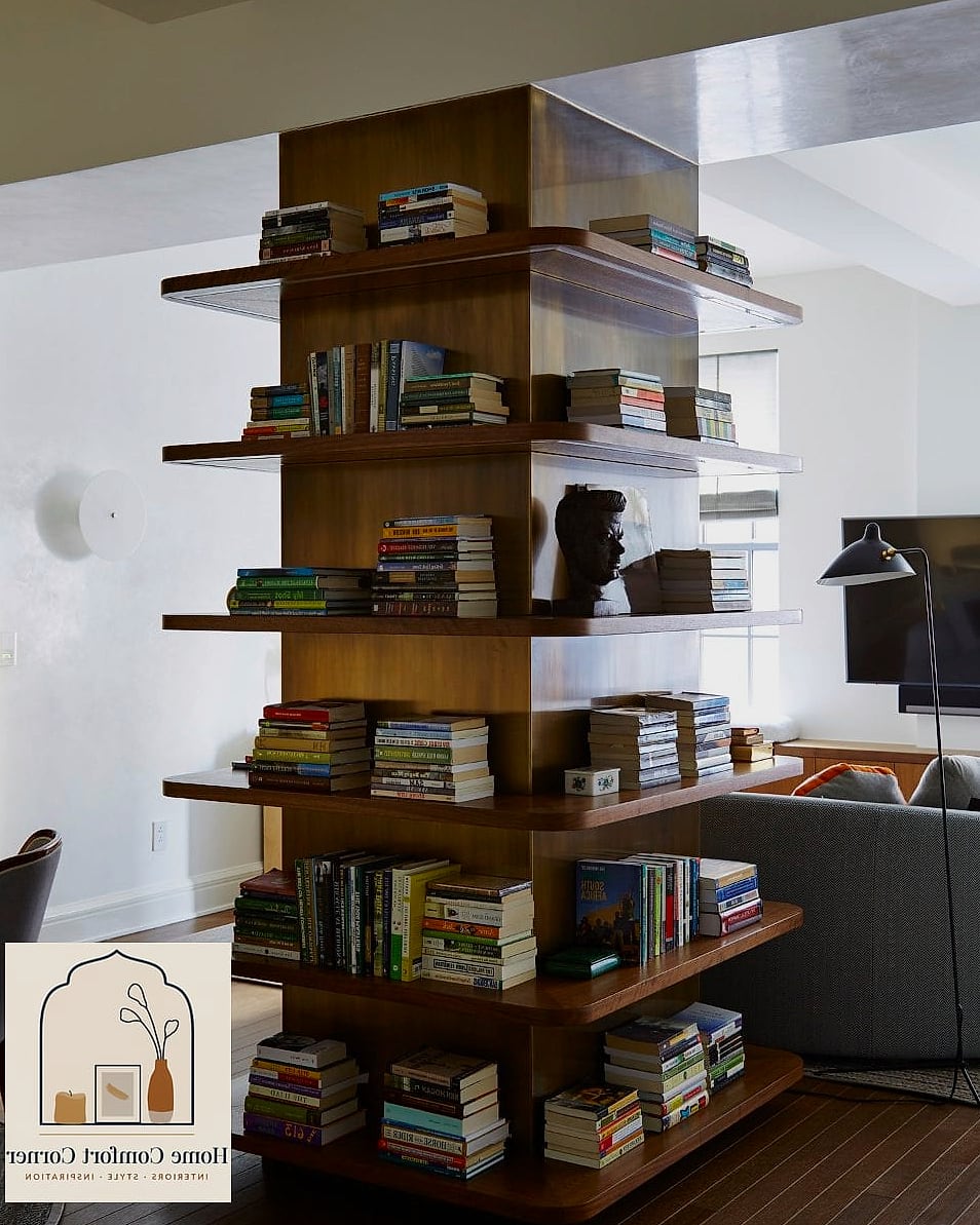 21 Pillar Design Interior Tips From Top Interior Designers 5 Turn It Into a Bookshelf Nook