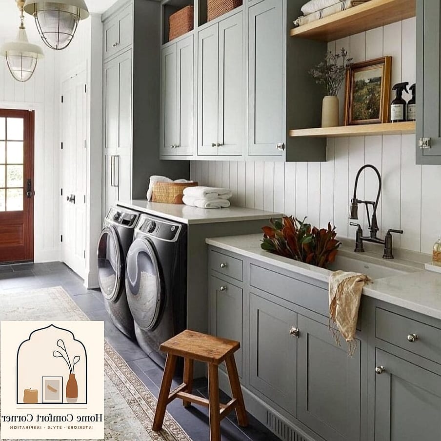 Two-Tone Cabinetry With Brushed Brass Hardware