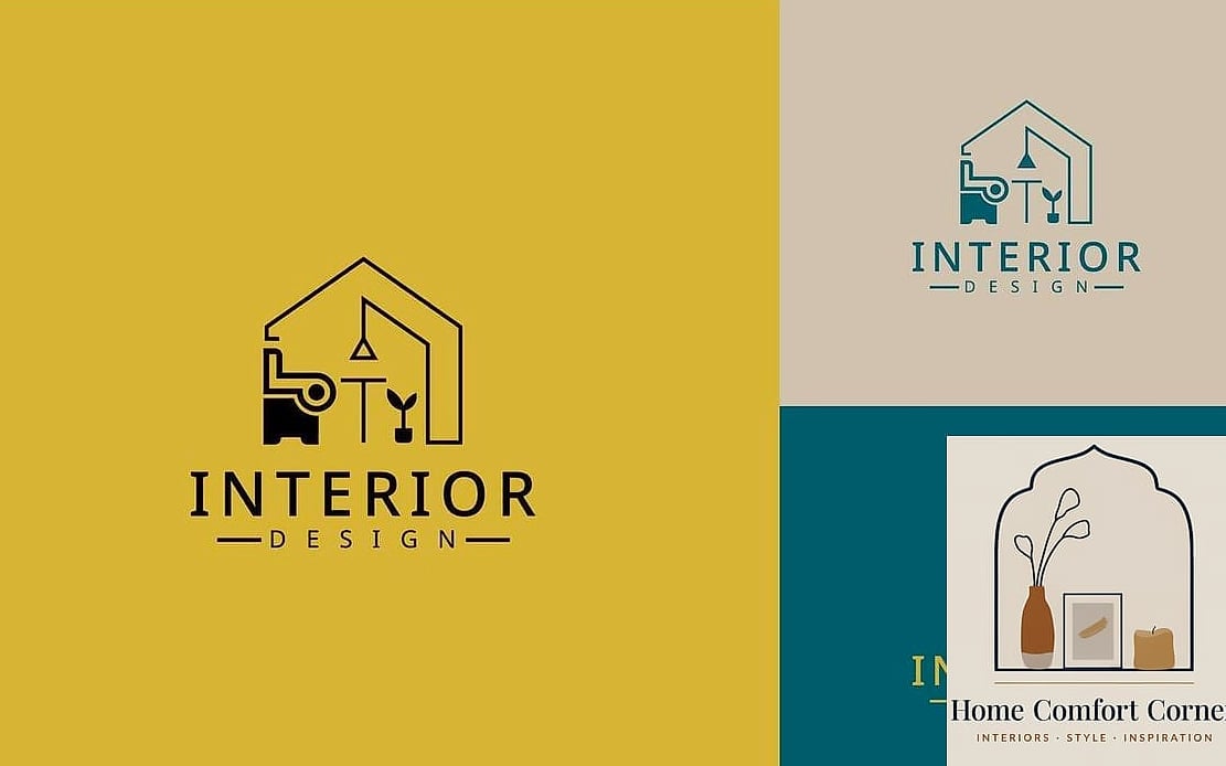 15 Beautiful Interior Design Logo Inspiration Photos Worth Saving 16 Two-Tone Icon and Wordmark Combo
