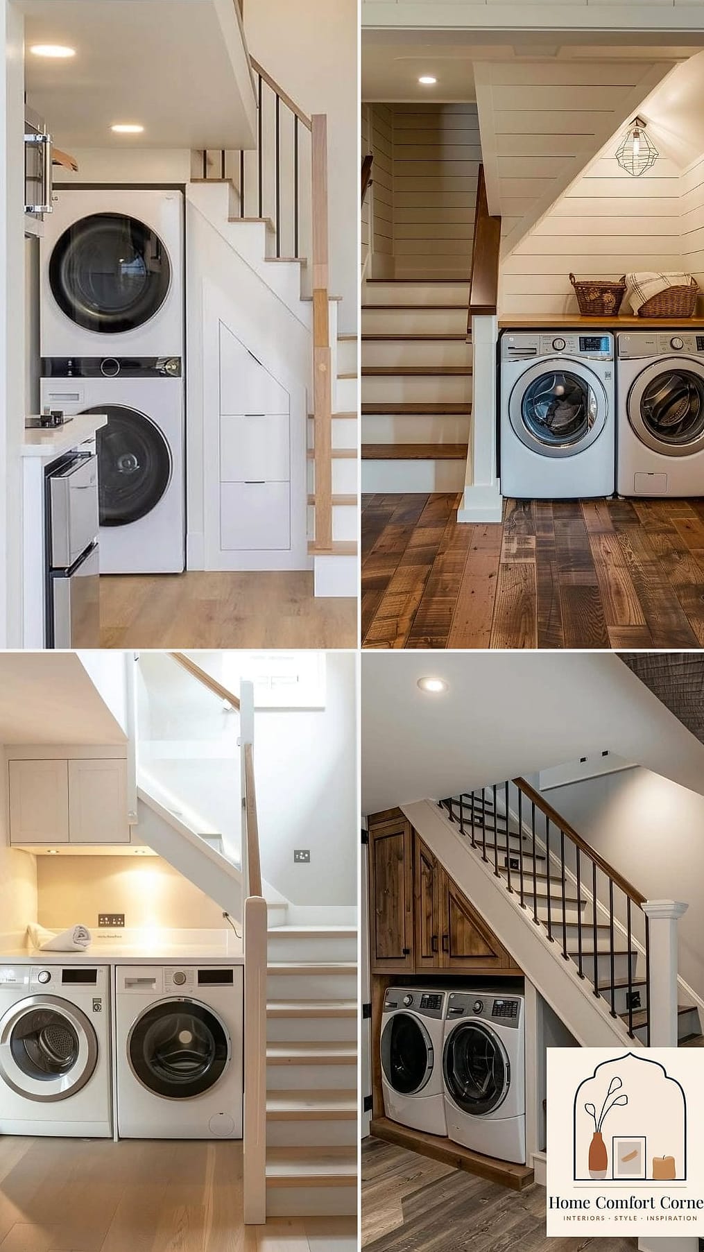 20 Laundry Room Ideas Top Loader Layout Designs That Maximize Style and Function 11 Under-Stairs Laundry Nook