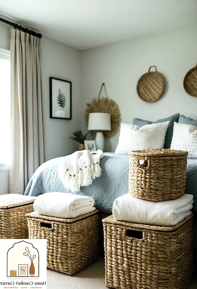 Use Baskets for Extra Blankets