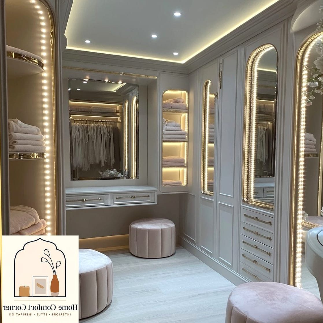 30 Dressing Room Ideas Tips From Top Interior Designers 22 Use Layered Lighting for Function and Mood