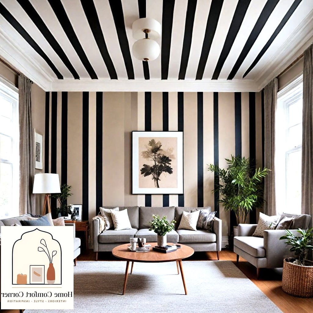 Use Vertical Stripes or Paneling to Add Height