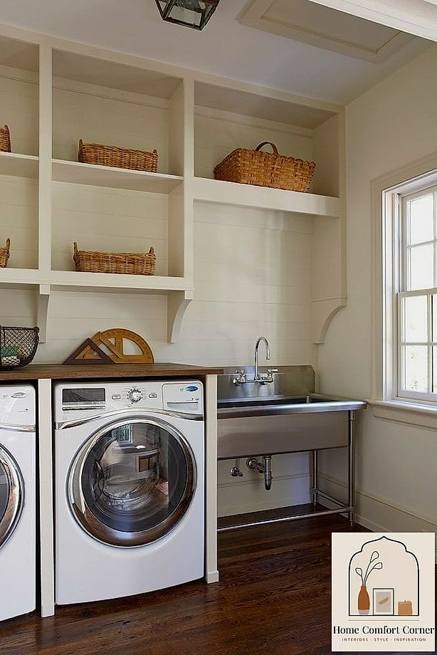Utility Sink with a Skirted Cabinet