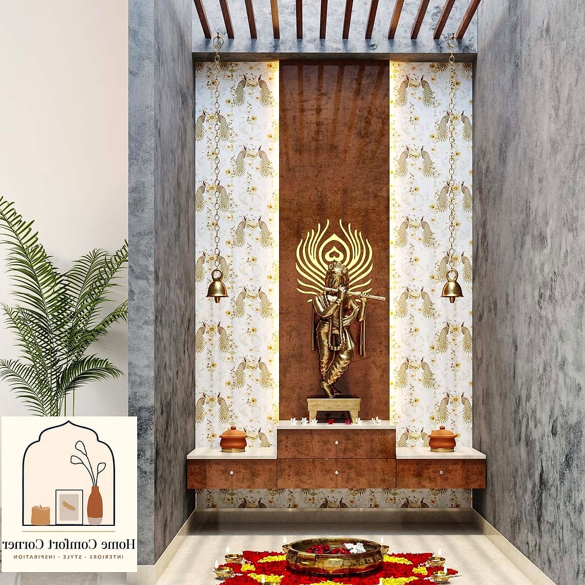 Vertical Wall-Mounted Mandir