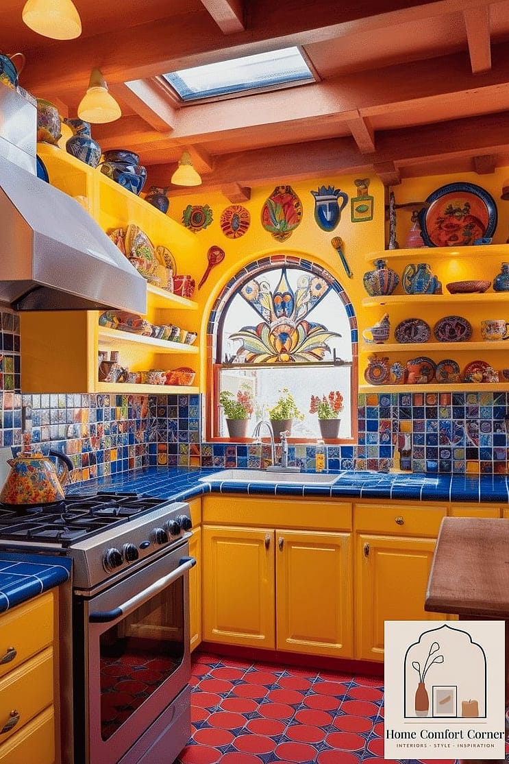 22 Mexican Home Decor Ideas That Are Both Stylish and Practical 16 Vibrant Kitchen Cabinet Colors