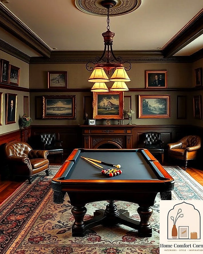 20 Billiards Room Decor Ideas From Homes We Absolutely Love 8 Vintage Bar Cart or Full Wet Bar
