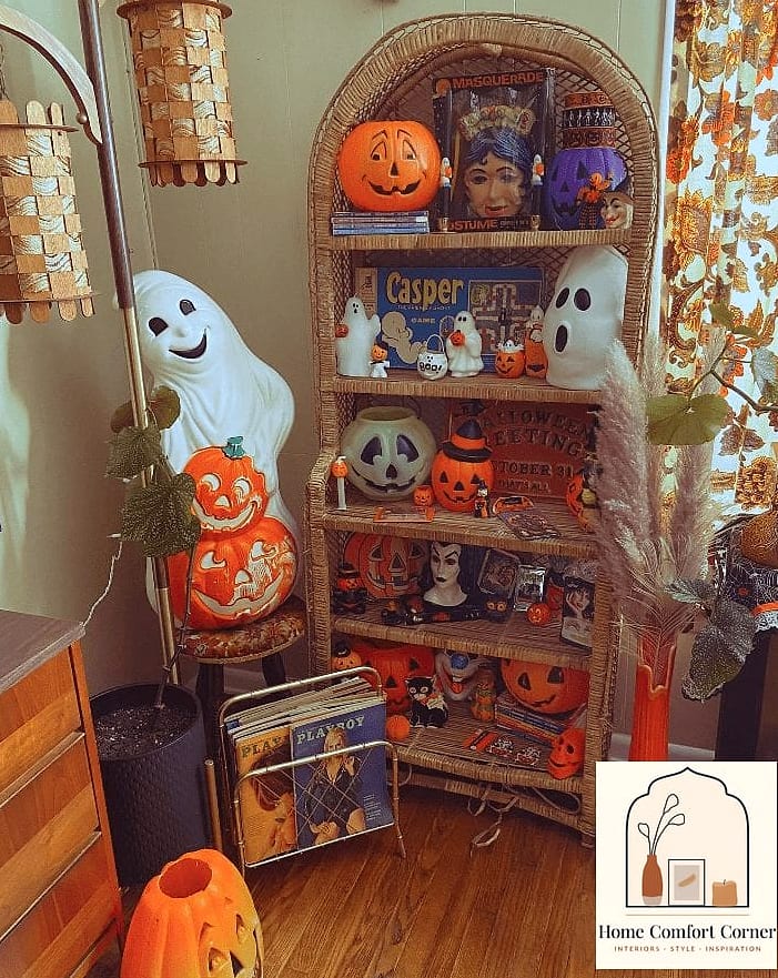 Vintage Halloween Book Stack Centerpiece