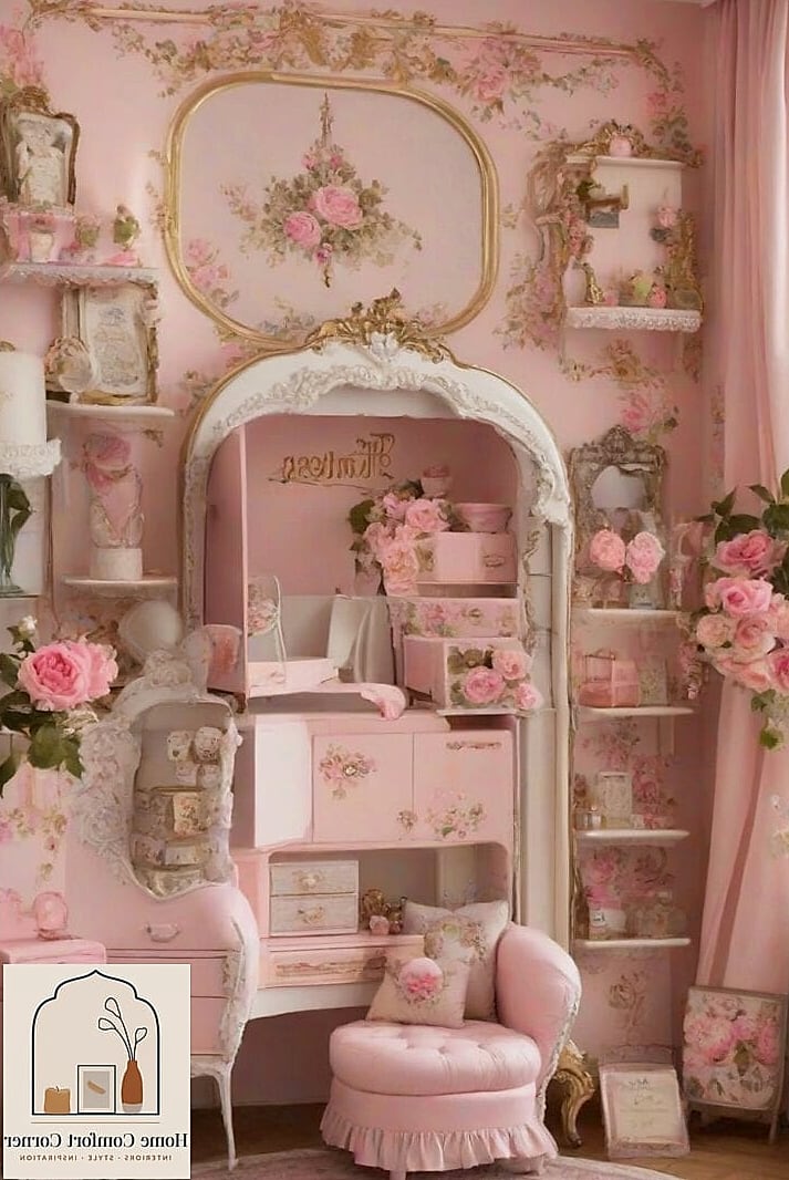 A Vintage-Inspired Vanity Corner