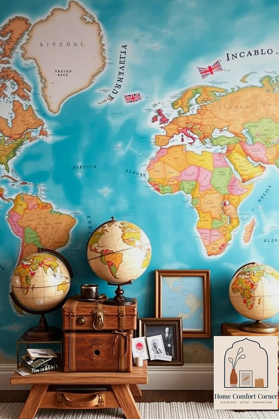 21 Stunning Mens Room Decor Ideas for Every Budget 6 Vintage Map Wall Art
