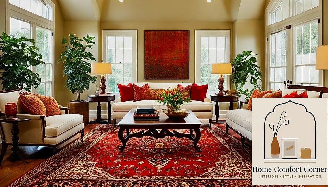 25 Red Room Decor Designs You Need to See Right Now 9 Vintage Persian Rug in Red Tones