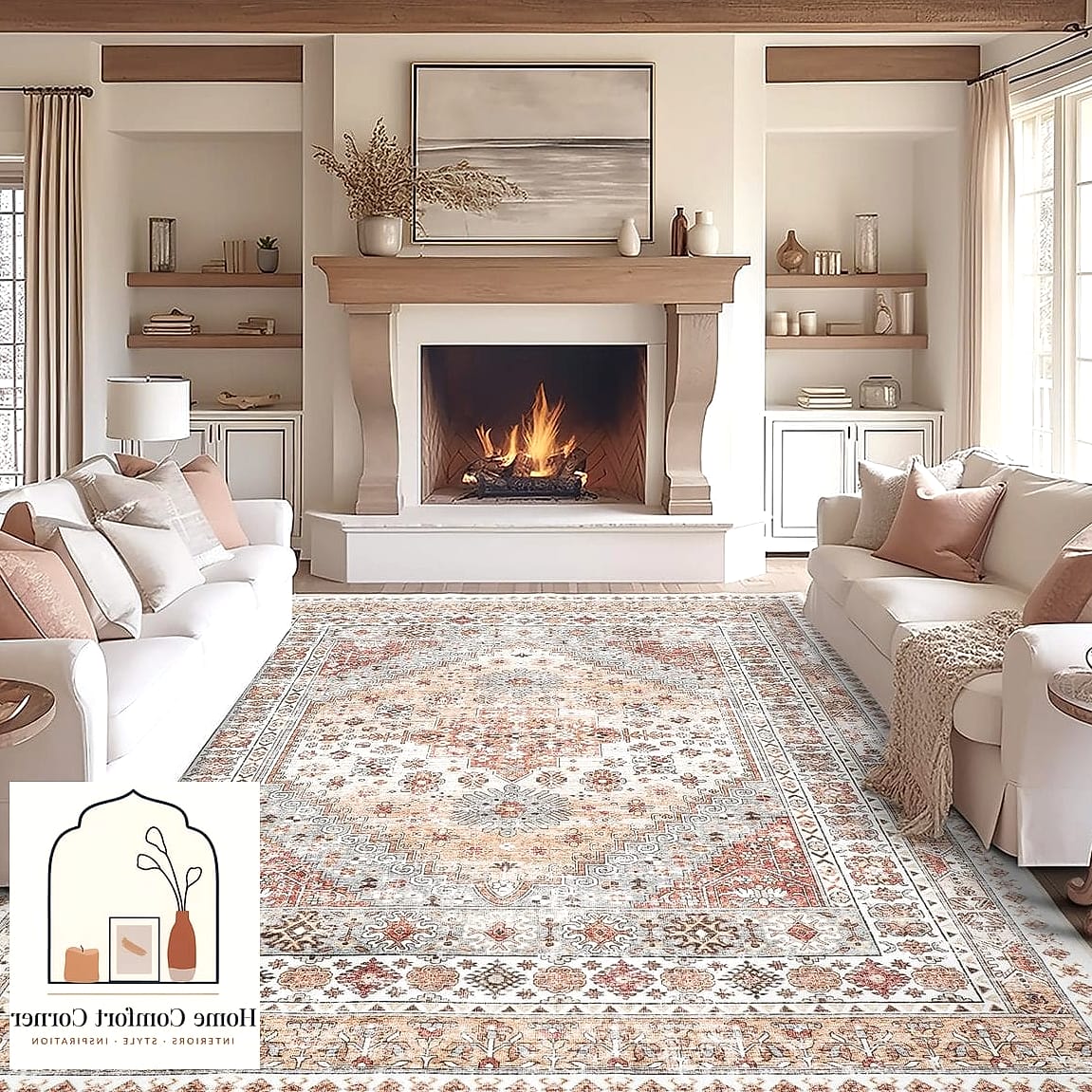 Vintage Rug with Modern Furniture