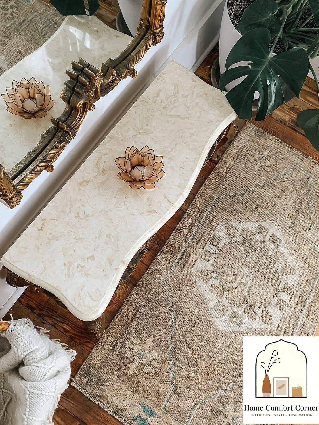 Vintage Rugs Layered Over Neutral Flooring