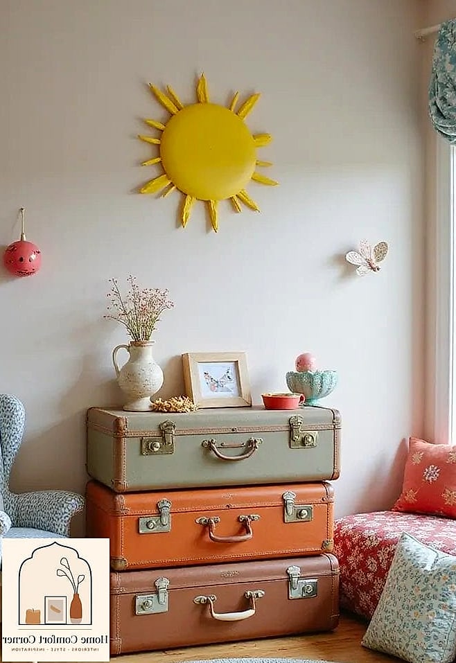 Vintage Suitcase Storage Stack