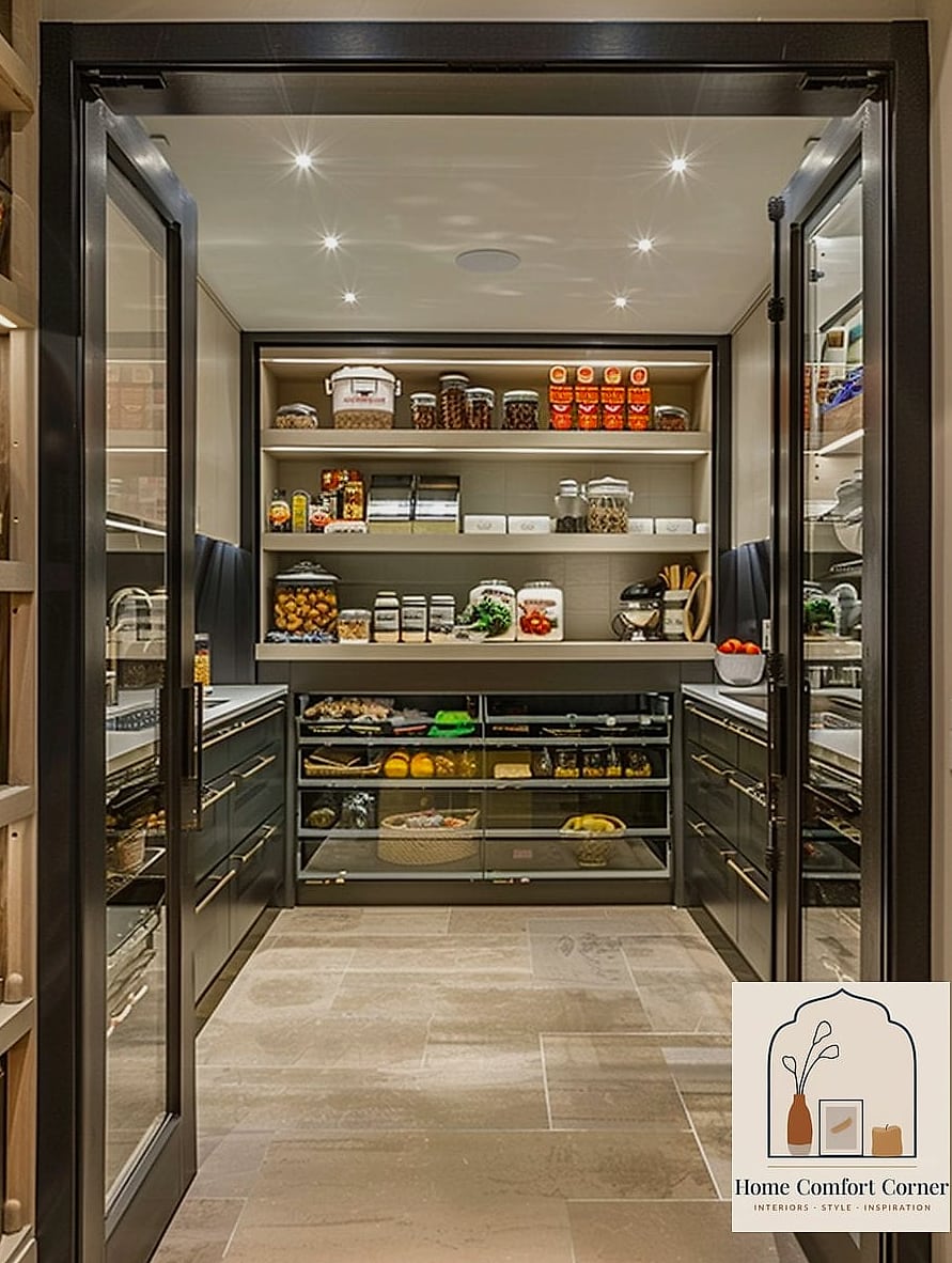 A Walk-In Pantry With Everything on Display