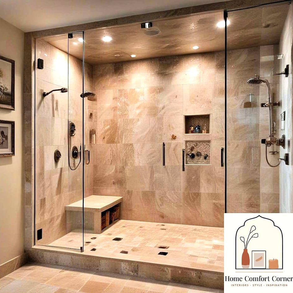 Walk-In Shower with Zellige Tile Accents