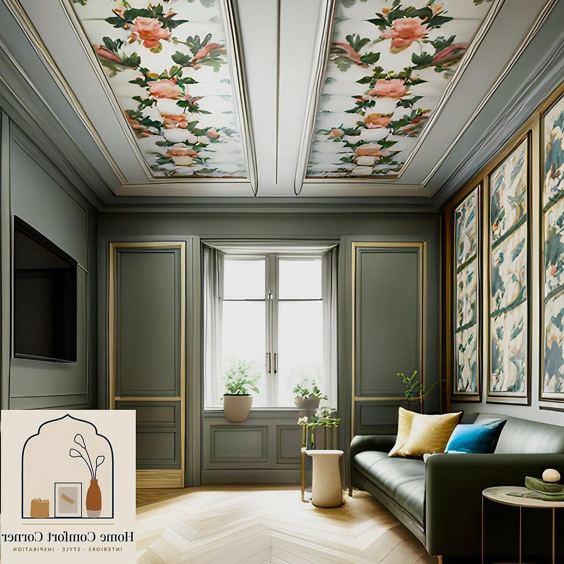 Wallpapered Ceiling