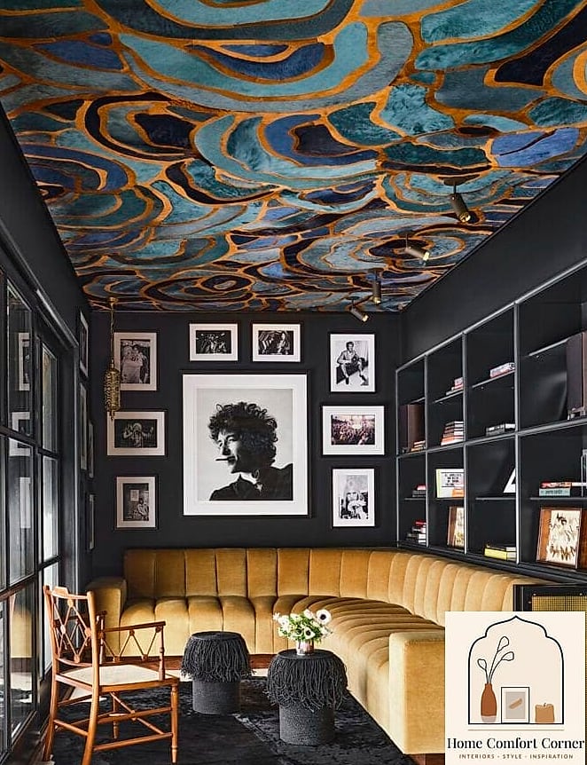 Wallpapered Ceiling for Unexpected Personality