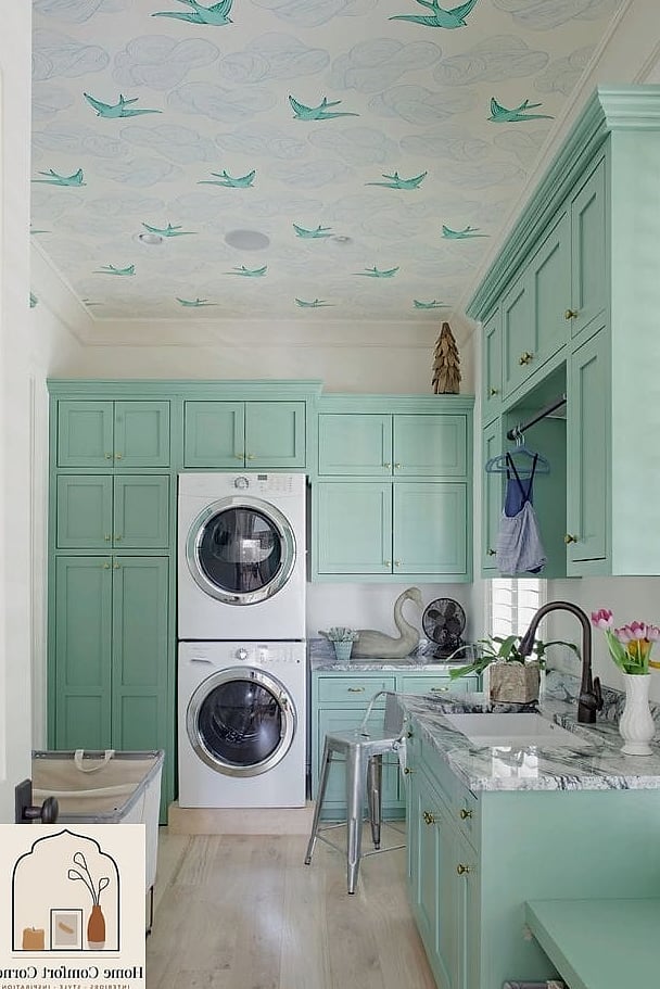Wallpapered Ceiling