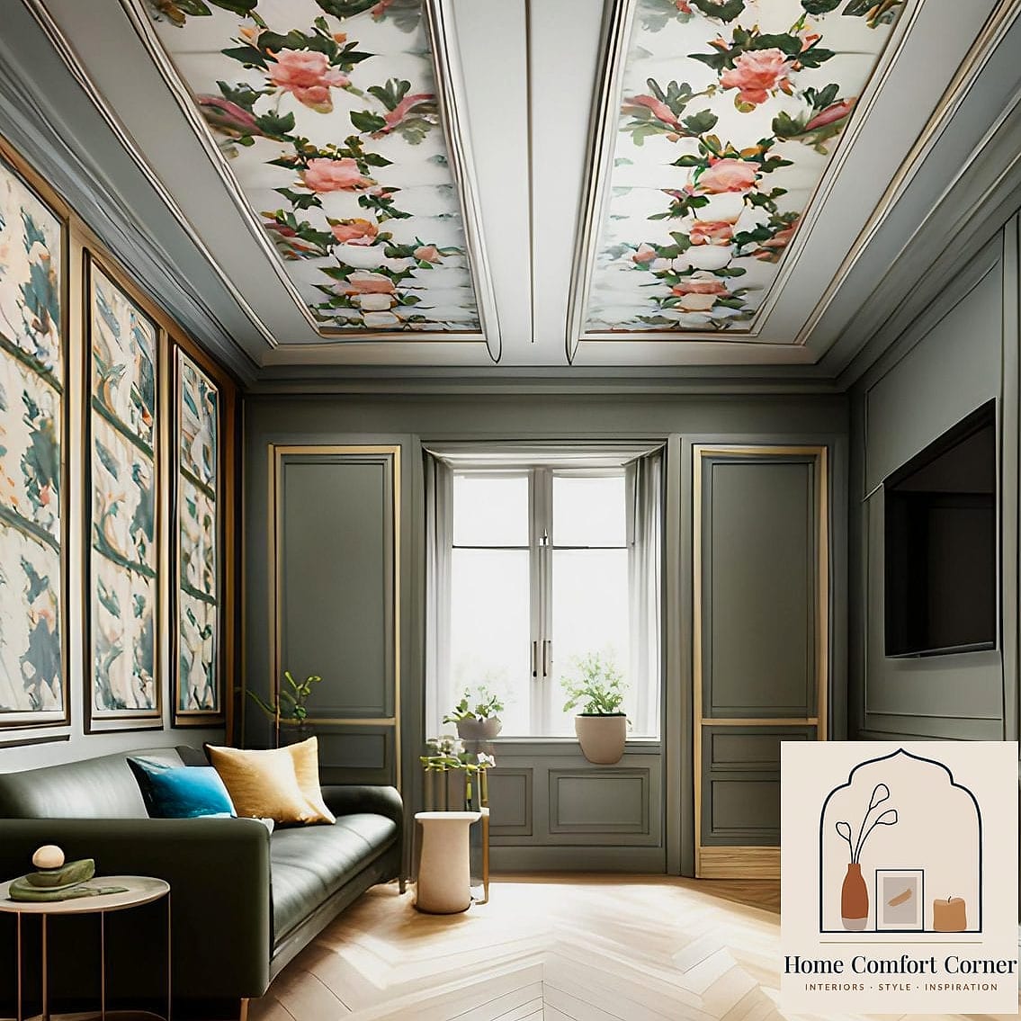 Wallpapered Ceiling