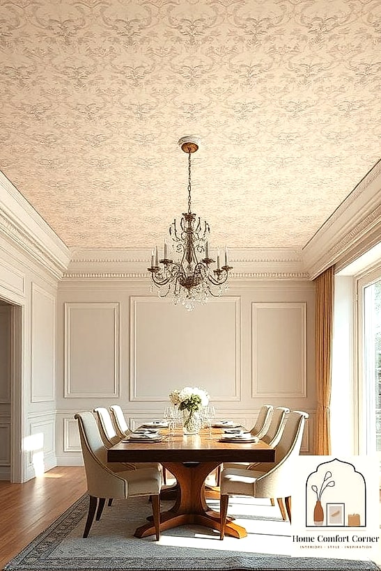 Wallpapered Ceilings in the Bedroom