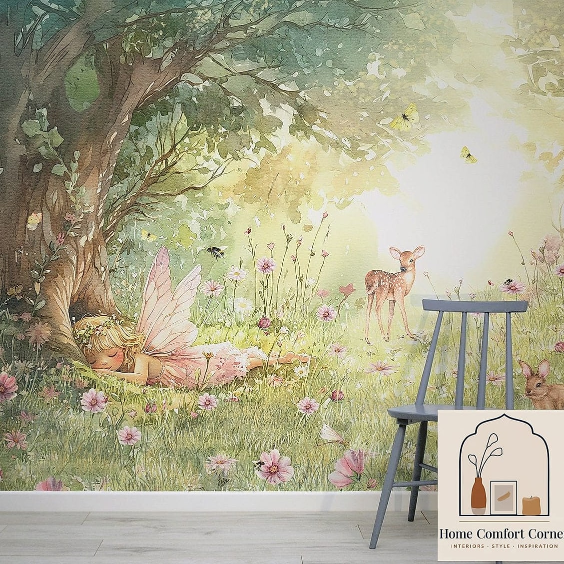 A Wallpaper Mural of an Enchanted Forest Path Instead of Florals