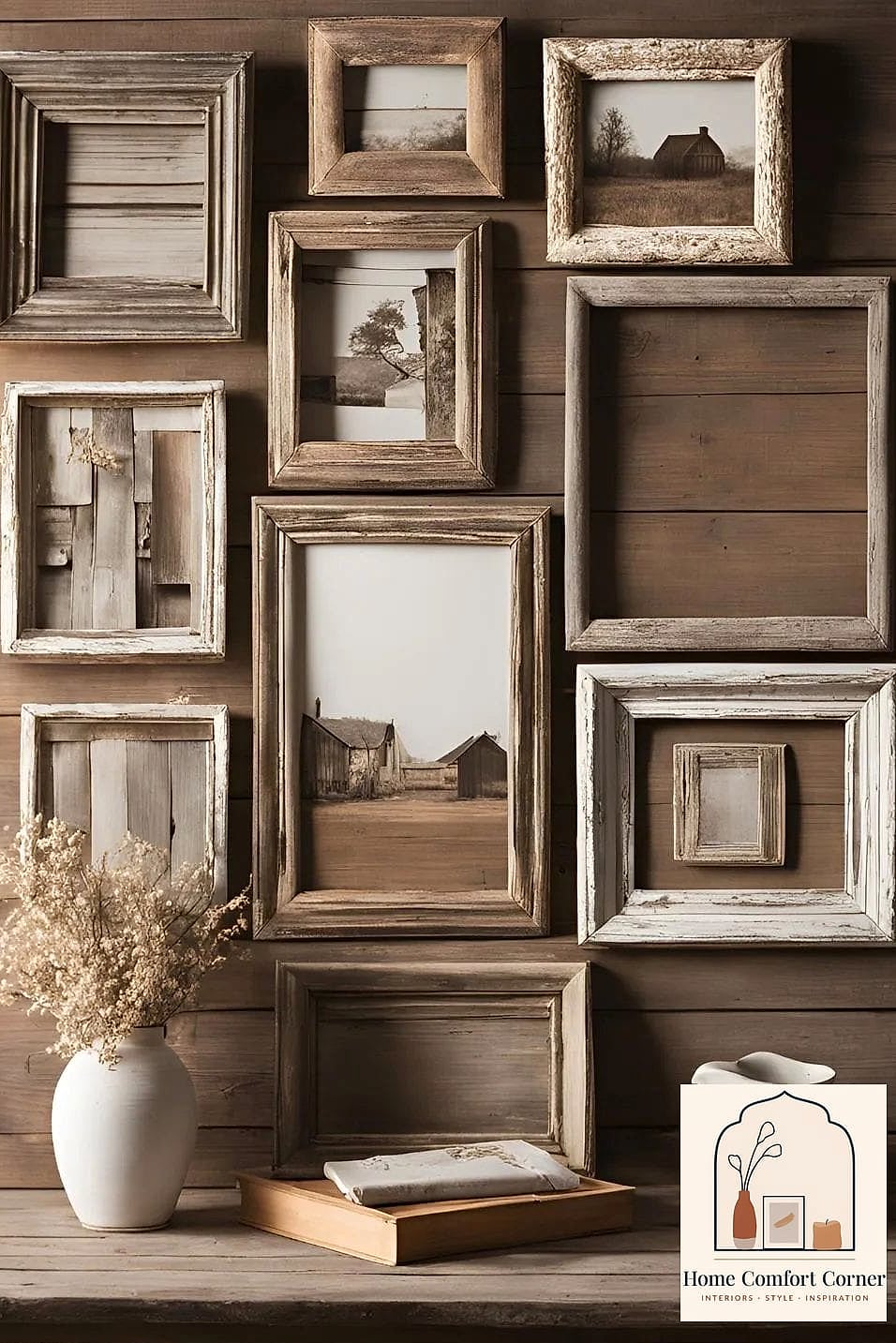 14 Beautiful Vintage Farmhouse Decor Inspiration Photos Worth Saving 6 A Wall of Vintage Frames