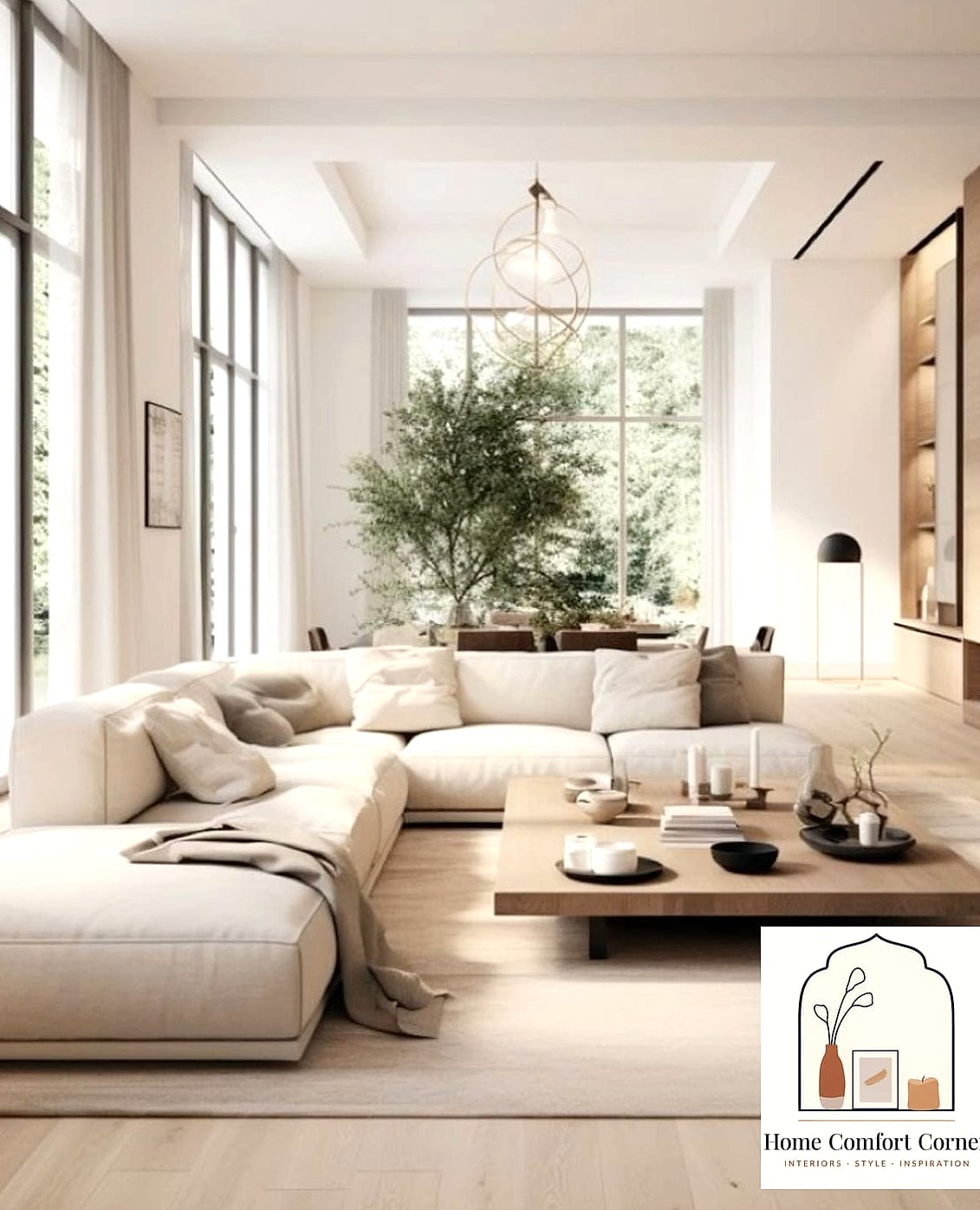 Warm Minimalist Living Room