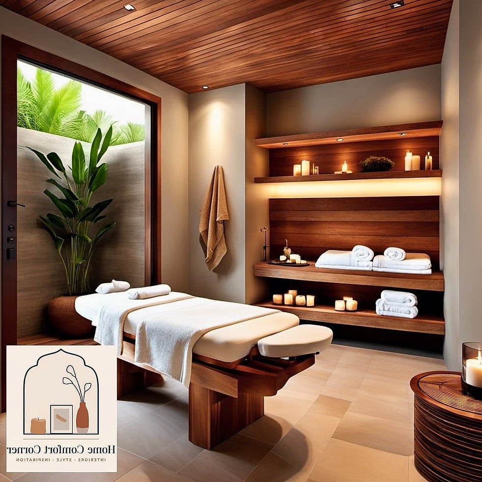Warm Wood Accents Against Cool Materials