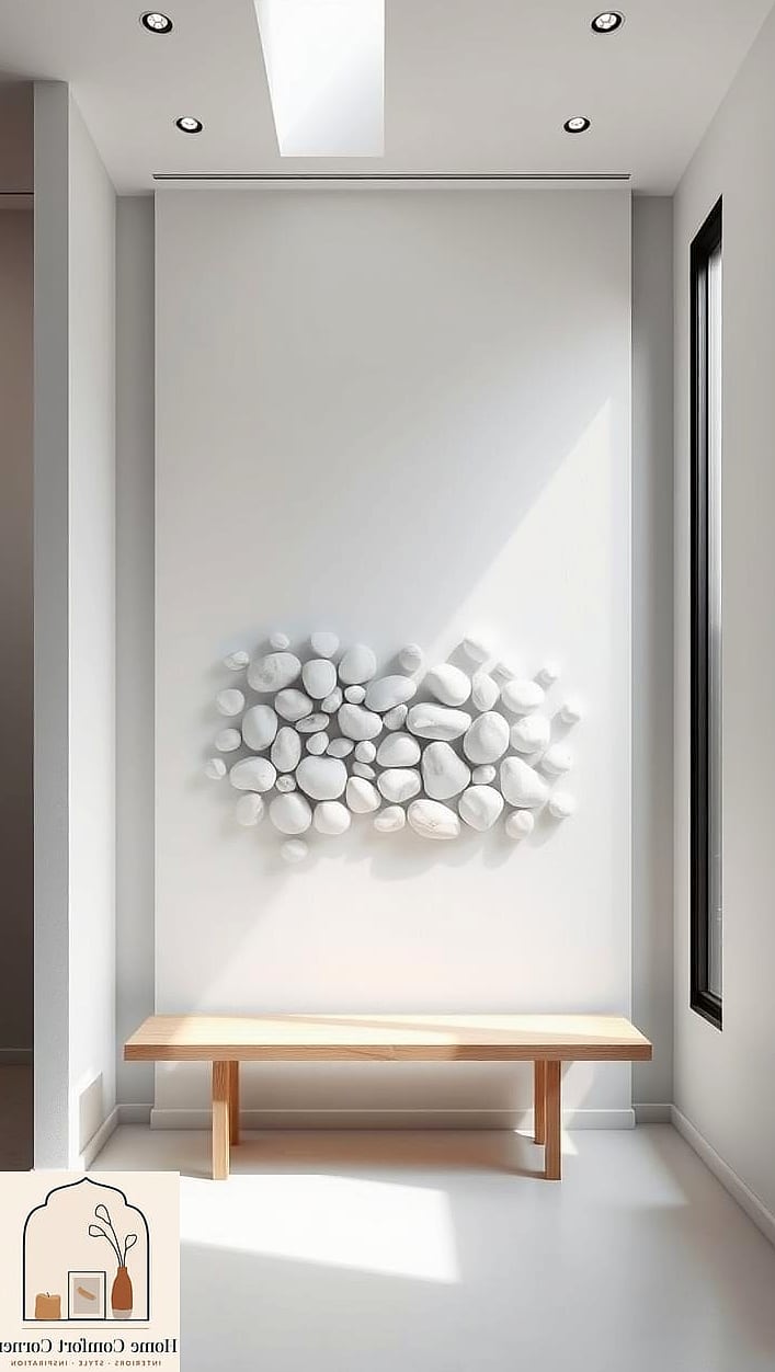 19 White Room Decor Ideas That Will Transform Your Space 19 White Stone or Pebble Bathroom Tile