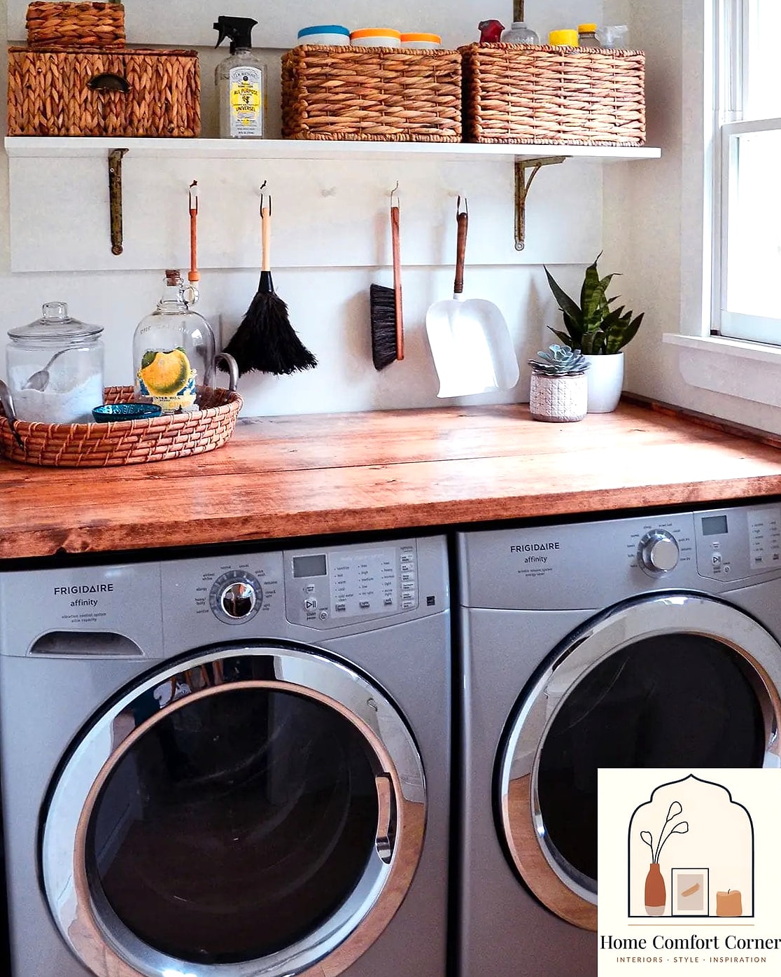 18 Diy Laundry Room Ideas Designs That Maximize Style and Function 8 Wire and Wood Basket Storage