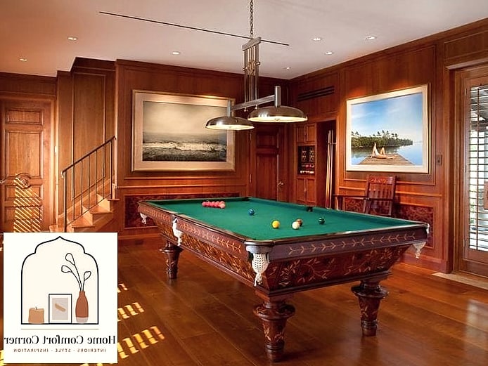 20 Billiards Room Decor Ideas From Homes We Absolutely Love 4 Wood-Paneled Walls for Warmth
