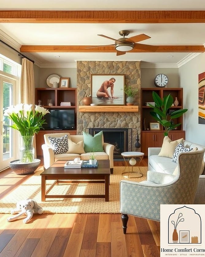 Wood Tones Paired with Matte Black Fixtures
