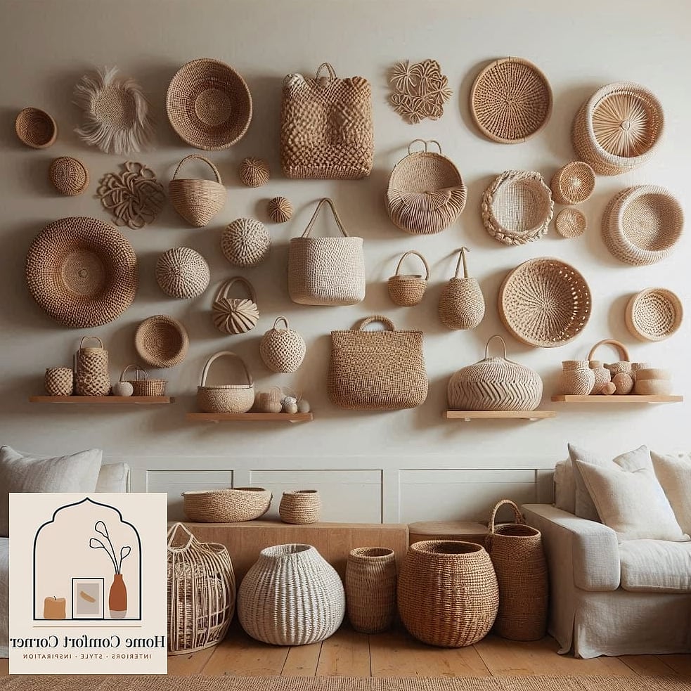 Woven Basket Wall Display