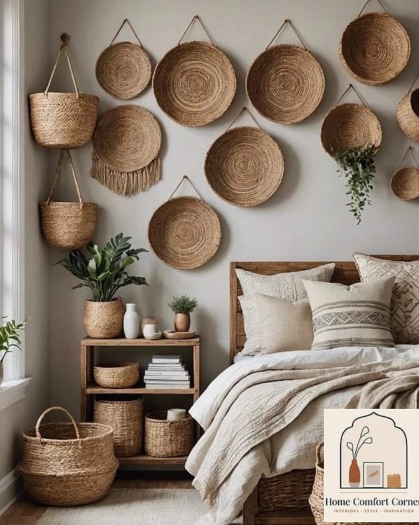 27 Creative Room Decor Ideas Ideas You Haven't Seen Before 22 Woven Baskets as Wall Art