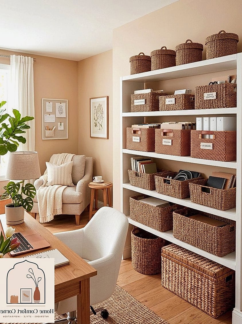 Woven Baskets and Bins for Hidden Storage