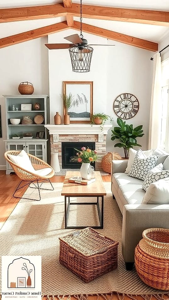 13 Modern Farmhouse Decor Ideas to Steal From Interior Designers 10 Woven and Natural Fiber Textures