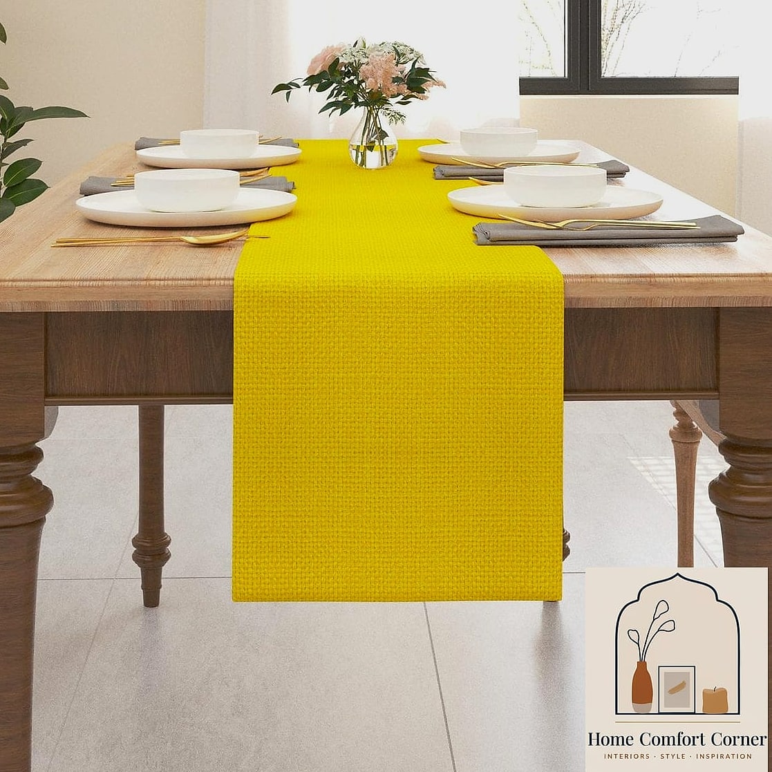 13 Yellow Room Decor Ideas That Are Both Stylish and Practical 15 Yellow Table Runner or Placemats for the Dining Space