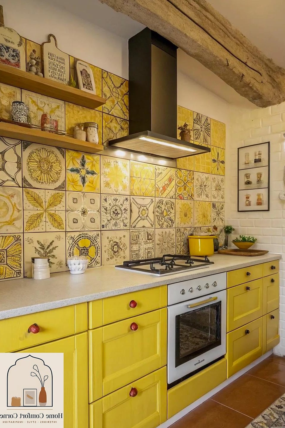 13 Yellow Room Decor Ideas That Are Both Stylish and Practical 8 Yellow Tile Backsplash in Zellige or Subway Style