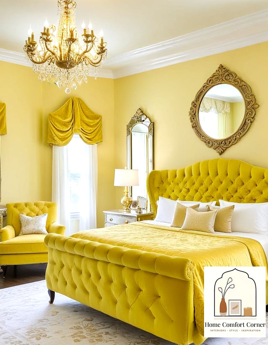 13 Yellow Room Decor Ideas That Are Both Stylish and Practical 4 Yellow Velvet Accent Chair