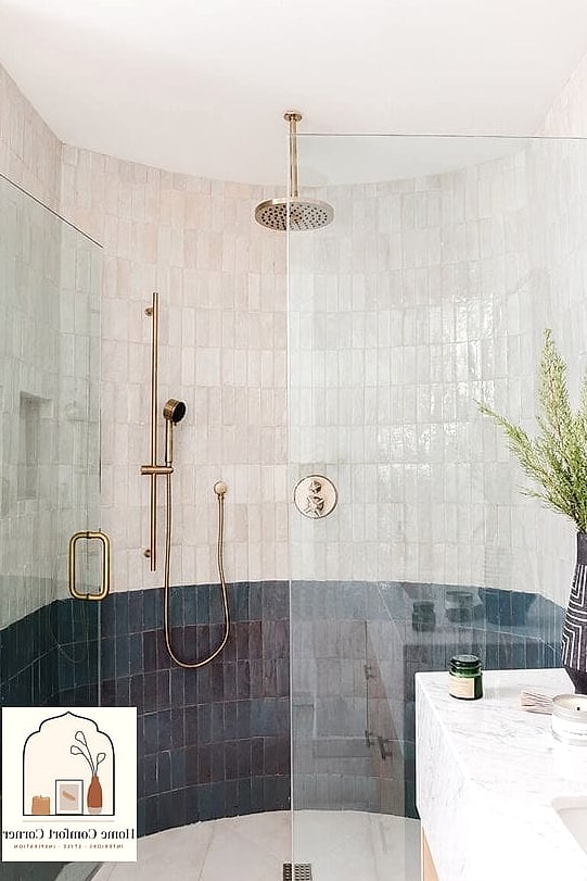 Zellige Tile Backsplash Behind the Sink